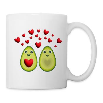 Avocado Liebe mit sehr vielen Herzen. - Tasse - Weiß - Rechts