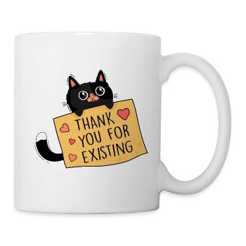 Katze und Dankbarkeit - Tasse - Weiß - Rechts