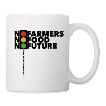 Bauern Protest No Farmers No Food No Future Ampel - Tasse - Weiß - Rechts
