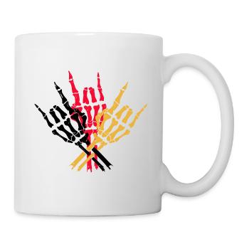 Squelette Main Allemagne Allemand Symbole Métal - Mug blanc - blanc - Droite