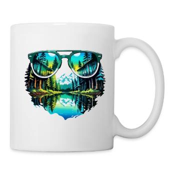 Sonnenbrille / Reflektion / Wald / Spiegelung - Tasse - Weiß - Rechts