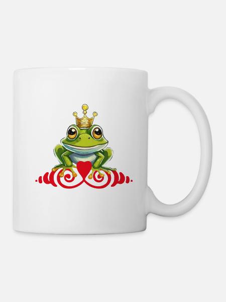 Frosch Prinz Kuss König - Tasse - Weiß