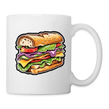 Sandwich / Sandwich / Nourriture / Épicerie - Mug blanc - blanc - Droite