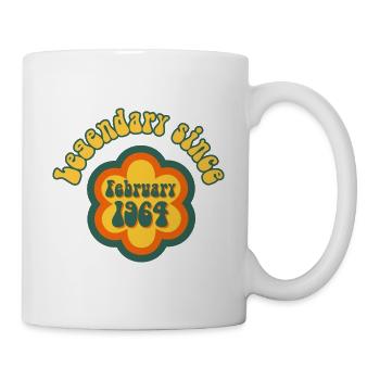 Legendary since February 1964 Retro Hippie Flower - Mug - white - Right