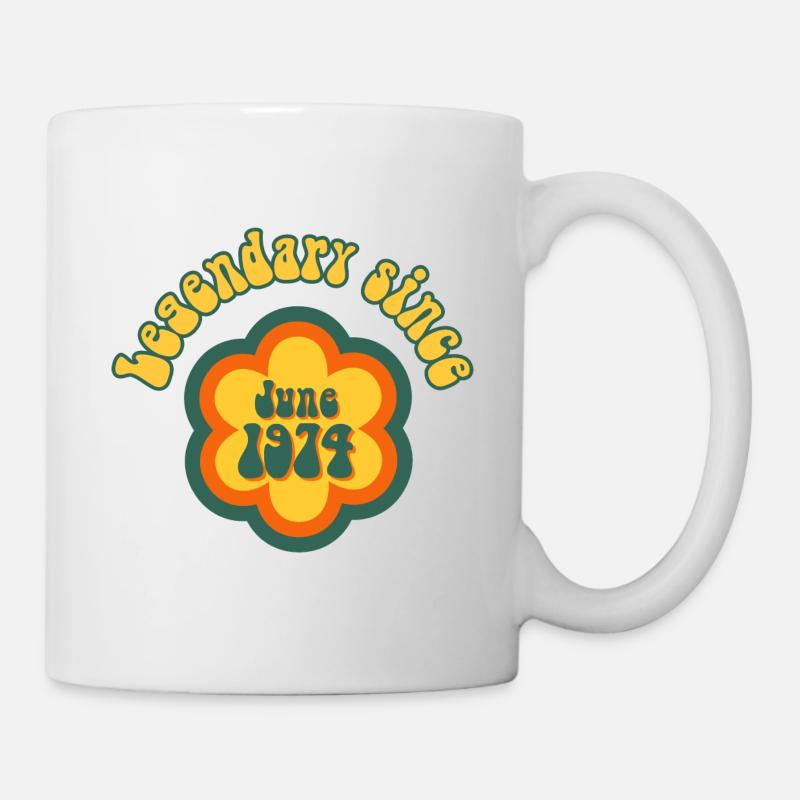 Legendary since June 1974 Geburtstag Retro - Tasse - Weiß
