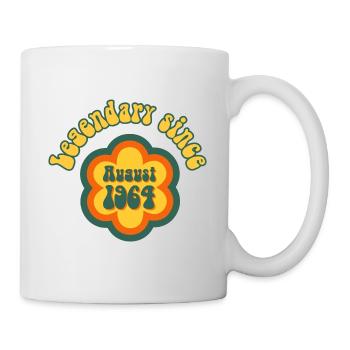 Legendary since August 1964 Retro Hippie Flower - Mug - white - Right