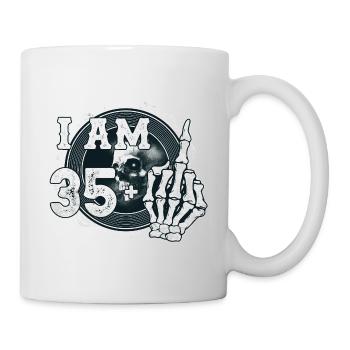 I'm 35 plus 1 middle finger Skull funny 36th - Mug - white - Right