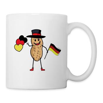 Erdnuss Deutscher Deutsch Nuss Deutschlandfahne - Tasse - Weiß - Rechts