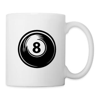 Billardtisch / Billiardkugel / 8 Ball / Pool / Kö - Tasse - Weiß - Rechts