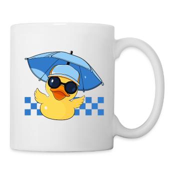 Quietscheente Sommer Badeente Rubber Duck Enten - Tasse - Weiß - Rechts
