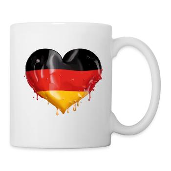 DEUTSCHLAND HERZ DEUTSCHLANDFLAGGE DEUTSCHLAND - Tasse - Weiß - Rechts