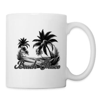 Soleil, Été, Plage, Mer, Palmiers, Vacances - Mug blanc - blanc - Droite