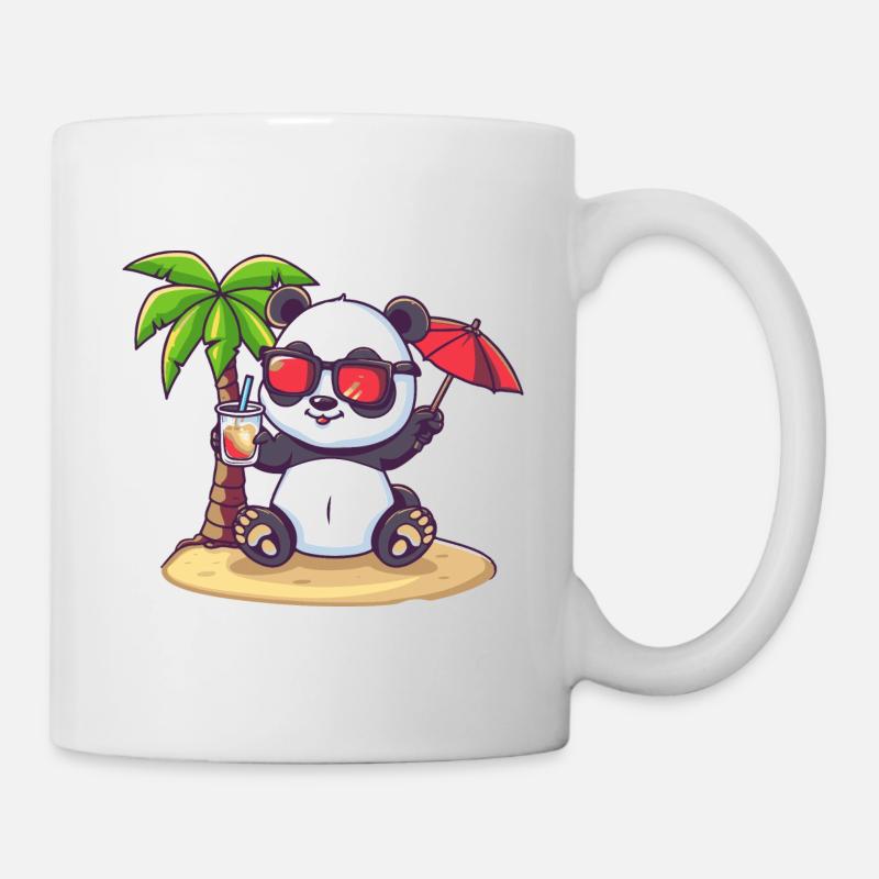 Palmier d’été de l’île aux pandas - Mug blanc - blanc