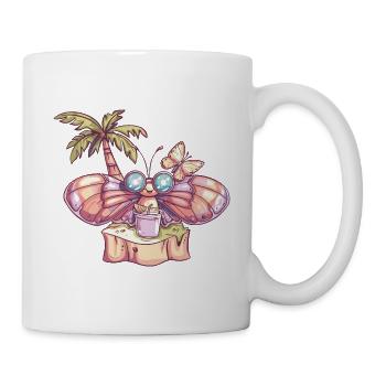 Vacances d’été papillon - Mug blanc - blanc - Droite