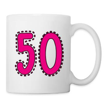 50. 50 JAHRE. 50-JÄHRIGES JUBILÄUM. 50-JÄHRIGES JUBILÄUM. - Tasse - Weiß - Rechts