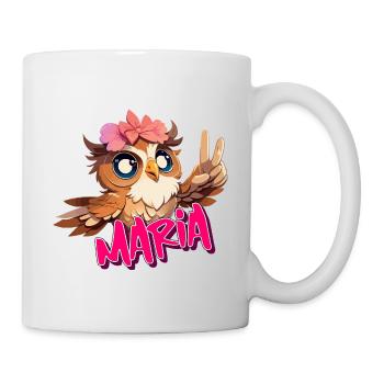 MARIA - Beautiful girl name with cute OWL - Mug - white - Right