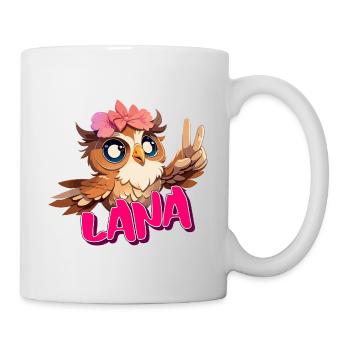 LANA - Beau nom de fille avec un hibou mignon - Mug blanc - blanc - Droite