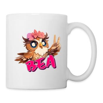 BEA - Beautiful Girl Name with Cute OWL - Mug - white - Right