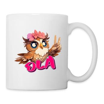 OLA - Schöner Mädchen Name mit süßer EULE - Tasse - Weiß - Rechts