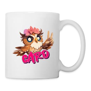 CARO - Beau nom de fille avec hibou mignon - Mug blanc - blanc - Droite