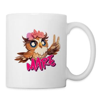 MARE - Schöner Mädchen Name mit süßer EULE - Tasse - Weiß - Rechts