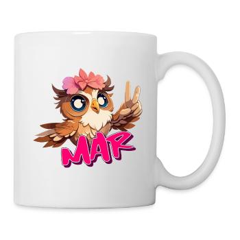 MAR - Schöner Mädchen Name mit süßer EULE - Tasse - Weiß - Rechts