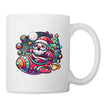 Funny Santa Claus comes with the spaceship - Mug - white - Right