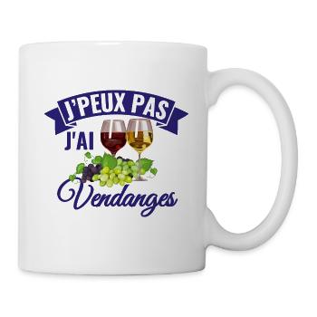 Je Peux Pas J'ai Vendanges Agriculteur Vigneron - Mug blanc - blanc - Droite