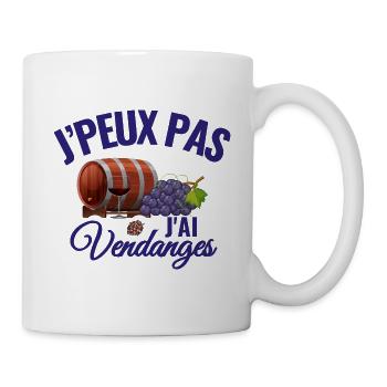 Je Peux Pas J'ai Vendanges Agriculteur Vigneron - Mug blanc - blanc - Droite