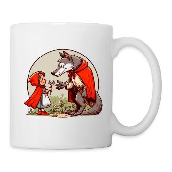 Little Red Riding Hood Fairy Tale Wolf Cute Fairy Tale Character - Mug - white - Right