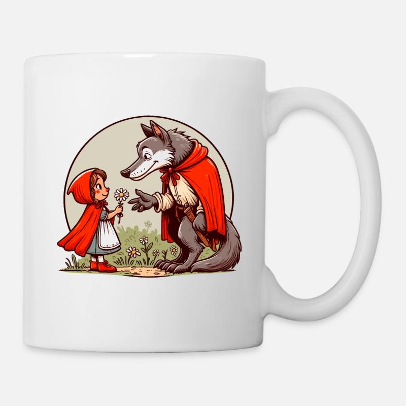 Rotkäppchen Märchen Wolf Niedlich Märchenfigur - Tasse - Weiß