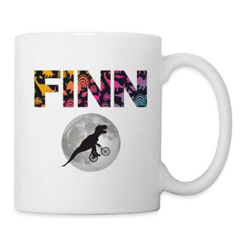 FINN - Schöner Jungen Name mit Dinosaurier - Tasse - Weiß - Rechts