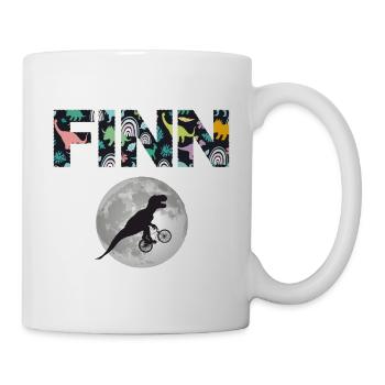FINN - Schöner Jungen Name mit Dinosaurier - Tasse - Weiß - Rechts