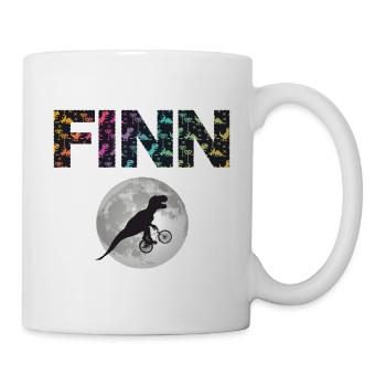 FINN - Schöner Jungen Name mit Dinosaurier - Tasse - Weiß - Rechts