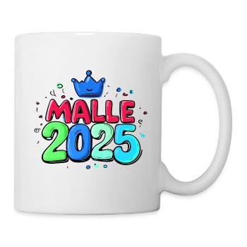Malle 2025 Bunt Mallorca Krone - Tasse - Weiß - Rechts