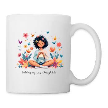 Folding my way through life - Origami falten - Mug - white - Right