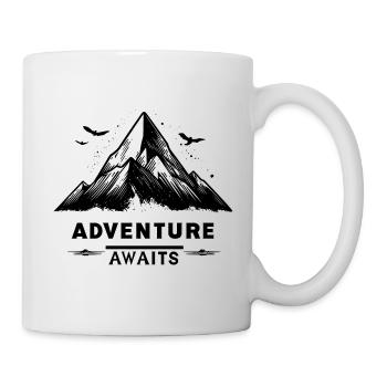 Mountain Fan, Adventure Awaits, Mountain Logo - Mug - white - Right