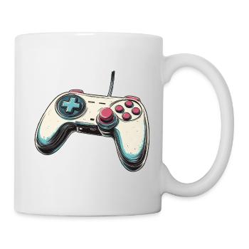 Gamepad, Gamepad, Controller-Logo und Joystick - Tasse - Weiß - Rechts
