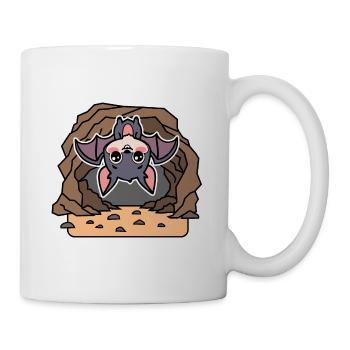 Little bat hanging out comfortably in the cave - Mug - white - Right