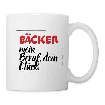 Bäcker - Mein Beruf, dein Glück. - Tasse - Weiß - Rechts
