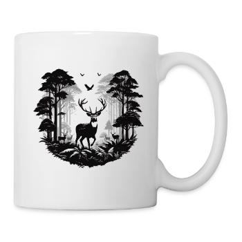 Deer Forest Panorama Wild Animals Hunting Outdoor - Mug - white - Right