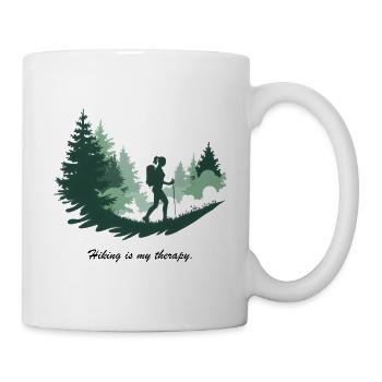 Hiking is My Therapy – Nature & Forest - Mug - white - Right
