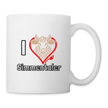 I ❤️ Simmental – Funny Cow Lover T-Shirt - Mug - white - Right