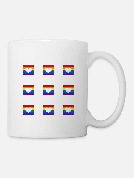 LGBTQ-Regenbogenherz - Tasse - Weiß