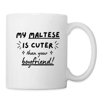 Mon bichon maltais est plus mignon que ton copain - Mug blanc - blanc - Droite