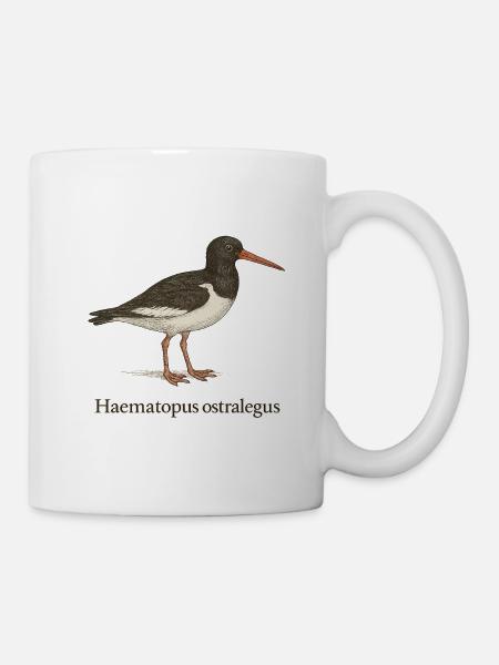 Austernfischer – Ornithologische Illustration - Tasse - Weiß