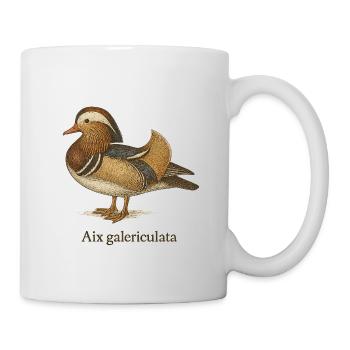 Mandarinente – Ornithologie Illustration - Tasse - Weiß - Rechts