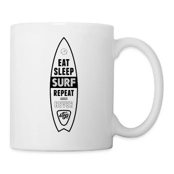 eat sleep surf repeat - Tasse - Weiß - Rechts