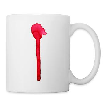 Ein verlaufender Farbklecks - Tasse - Weiß - Rechts