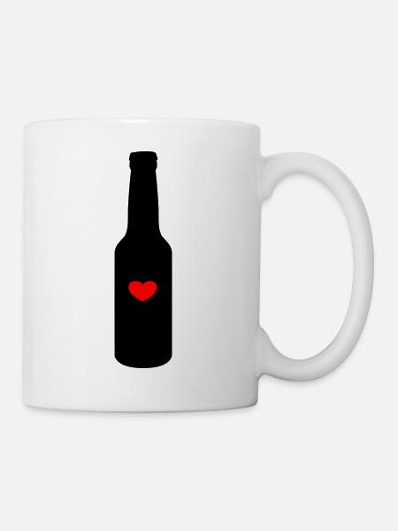 Bouteille de cœur - Mug blanc - blanc